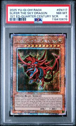 2025 YU-GI-OH! RA04-QUARTER CENTURY STAMPEDE #EN117 SLIFER THE SKY DRAGON PSA 8 - Image 1