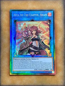 Yugioh Hiita the Fire Charmer, Ablaze RA04-EN074 Prismatic Ultimate Rare 1st NM - Image 1