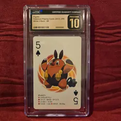 2012 Pokemon Japanese Pignite White 2 Spades Playing Card 5 CGC 10 Pristine - Image 1