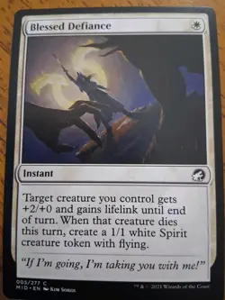 MTG Magic Innistrad: Midnight Hunt Blessed Defiance English Card NM-M 5/277 - Image 1