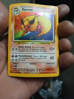 Pokemon Flareon Jungle No Symbol Error Misprint Holo 3/64 Card Vtg Super RARE - Image 1