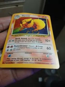 Pokemon Flareon Jungle No Symbol Error Misprint Holo 3/64 Card Vtg Super RARE - Image 5