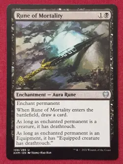 Magic The Gathering KALDHEIM RUNE OF MORTALITY black card MTG - Image 1