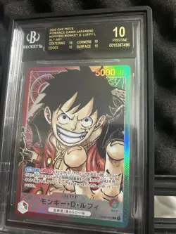 Monkey D. Luffy OP01-003 JPN ROMANCE DAWN ONE PIECE Card Black Label BGS 10 - Image 1