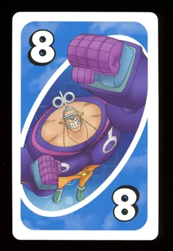 Franky BLUE #8 Card ONE PIECE Mattel Original Japanese UNO Card Near Mint - Image 1