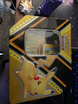Pikachu Tin Pokemon Card Lot - Image 1