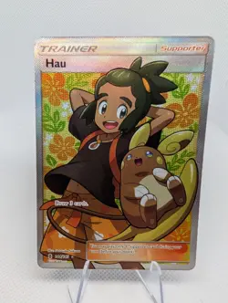 Hau 144/145 Sun & Moon Guardians Rising Ultra Rare Full Art Pokemon TCG Card NM - Image 1
