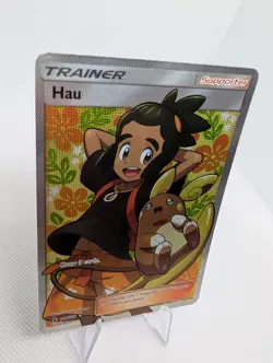 Hau 144/145 Sun & Moon Guardians Rising Ultra Rare Full Art Pokemon TCG Card NM - Image 2