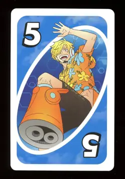 Sanji BLUE #5 Card ONE PIECE Mattel Original Japanese UNO Card Near Mint - Image 1