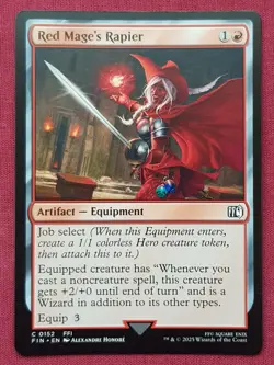 Magic The Gathering FINAL FANTASY RED MAGE'S RAPIER artifact card MTG - Image 1