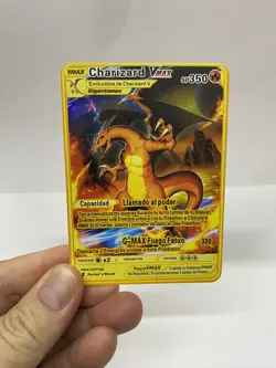 Charizard Vmax Gold Metal Pokemon Card-Collectible Gift Display！love Christmas - Image 1