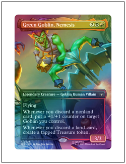 1x Green Goblin, Nemesis, Foil, Borderless Art, Spider-Man Marvel Magic MTG NM - Image 1