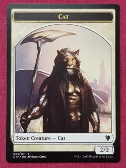 Magic The Gathering COMMANDER 2017 C17 CAT RAT token card MTG - Image 1