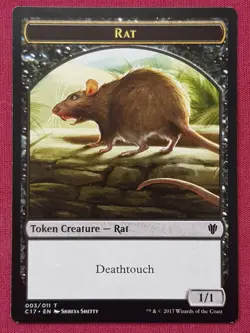 Magic The Gathering COMMANDER 2017 C17 CAT RAT token card MTG - Image 2