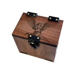 Angel Commander Deck Box, 100+ Cards, Dice Tray, MTG Deck Box Handmade Wood - Image 1