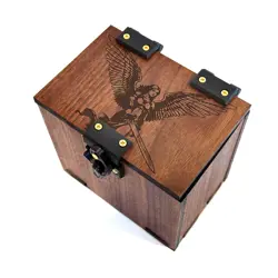 Angel Commander Deck Box, 100+ Cards, Dice Tray, MTG Deck Box Handmade Wood - Image 3