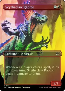 NM Borderless Foil Scytheclaw Raptor, MTG, LCI, Magic the Gathering, 323 - Image 1