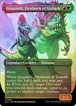 NM Borderless Foil Itzquinth, Firstborn of Gishath, MTG, LCI, Magic, 331 - Image 1