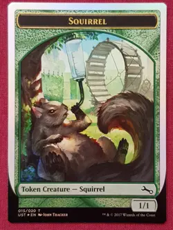 Magic The Gathering UNSTABLE FOIL SQUIRREL token card MTG - Image 1