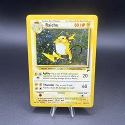 Pokemon TCG Raichu Base Set 2 16/130 holo rare 2000 WOTC LP SWIRL - Image 1