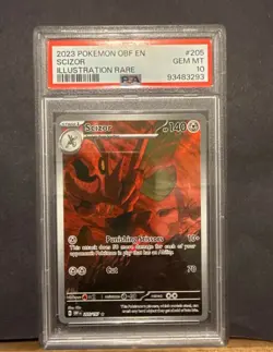 2023 POKEMON OBF EN-OBSIDIAN FLAMES ILLUSTRATION RARE #205 SCIZOR PSA 10 - Image 1