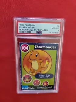 Pokemon: Burger King Charmander #04 Perforated 1999 Non-holo - PSA 8 - C55 - Image 5