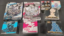 POKEMON LOT-- 8 TOTAL-- ETB POKEMON CENTER, BOOSTER BOXES, BRAND NEW & SEALED!!! - Image 1