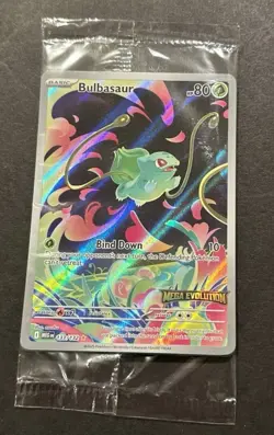 2025 POKEMON MEGA EVOLUTION BULBASAUR ILLUSTRATION RARE PROMO! - Image 1