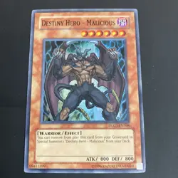 Yugioh - Destiny HERO - Malicious DLG1-EN108 SUPER LP X1 - Image 1