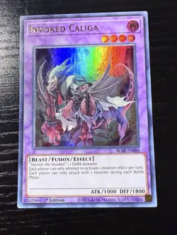 Yugioh-Invoked Caliga-Ultra Rare-1st Edition-BLAR EN080 (NM) - Image 1