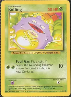 Koffing 051/102 Base Set Regular - Pokemon Card - Image 1