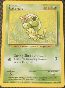 Caterpie 045/102 Base Set Regular - Pokemon Card - Image 1