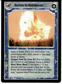 STAR WARS CCG ENDOR RARE CARD DEACTIVATE THE SHIELD GENERATOR lp - Image 1