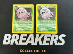 Dark Weezing 14/82 Rocket Set Vintage Pokemon Holo 2 Card Lot x2 - Image 1