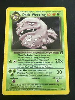 Dark Weezing 14/82 Rocket Set Vintage Pokemon Holo 2 Card Lot x2 - Image 2