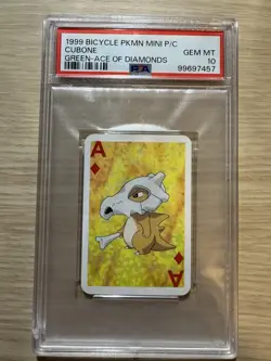 Pokemon Bicycle Mini Playing Cards Cubone Green Ace of Diamonds PSA 10 - Image 1