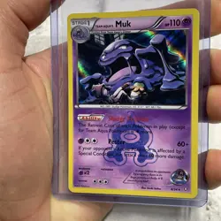 Team Aqua's Muk 8/34 HOLO Rare Pokemon XY Double Crisis TCG Card Near Mint NM/MT - Image 1