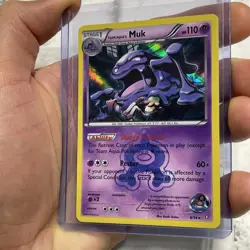 Team Aqua's Muk 8/34 HOLO Rare Pokemon XY Double Crisis TCG Card Near Mint NM/MT - Image 2
