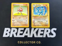 1999 Base Set Vintage Pokemon 2 Card Lot: Holo 1st Edition Machamp & Hitmonchan - Image 1