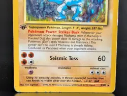 MACHAMP 8/102 1999 BASE SET HOLO POKEMON CARD 1st FIRST EDITION - Image 3