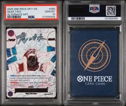 One Piece Card Gear Two OP11-080 Alternate Art English A Fist of Divine PSA 10 - Image 1