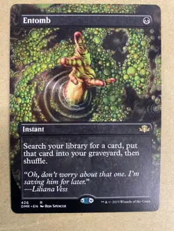 MTG 1x BORDERLESS Entomb 426 Dominaria Remastered Magic the Gathering Card x1 NM - Image 1