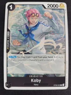 EXACT CARD PICTURED One Piece TCG Absolute Justice Deck ST06-002 Koby - Image 1