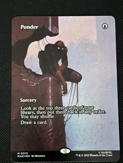 NM Borderless Foil Ponder, MTG, Marvel's Spider-Man, Magic the Gathering, 13 - Image 1