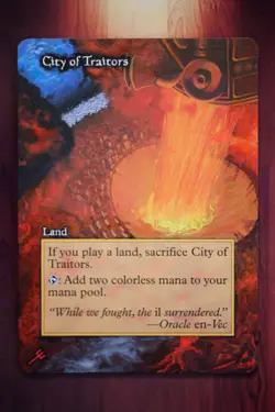 City of Traitors *MTG Magic Altered Hand Painted Art* World Champ Land by Erich - Image 1