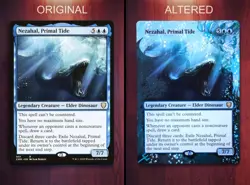 Nezahal, Primal Tide *Magic Altered Hand Painted Extended Art* MTG by Erich - Image 2