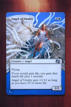Angel of Vitality *Magic Altered Hand Painted Extended Borderless Art* MTG Erich - Image 1