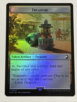 MTG Universes Beyond: Jurassic World Treasure/Vampire Demon Token Foil 0002/0015 - Image 1