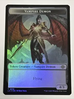 MTG Universes Beyond: Jurassic World Treasure/Vampire Demon Token Foil 0002/0015 - Image 2