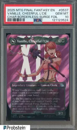 2025 MTG Final Fantasy Borderless Surge Foil #0537 Vanille Cheerful L'cie PSA 10 - Image 1